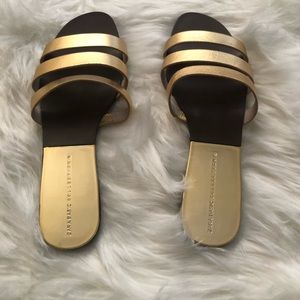 Zara gold flat sandals